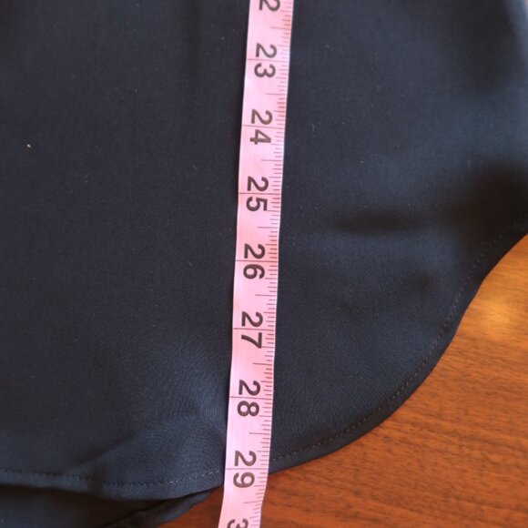 ANNE FONTAINE women top black ruffle white formal sheer button long sleeve 40 10 - Picture 10 of 13